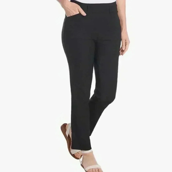 NWT Hilary Radley Black Pants Slim Leg Textured Stretch Size 6 Ankle-length Pant - Picture 1 of 11